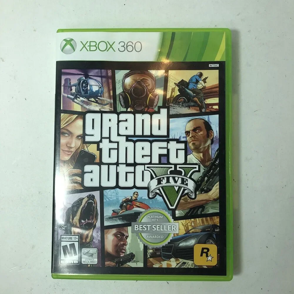 Microsoft XBox 360 Game Grand Theft Auto V 2013 2 Discs Mature B4